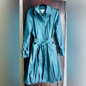 Teal Bubble Trench Coat